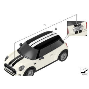 Set of black sports strips for the MINI F56 and F57