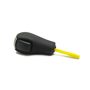 Gear lever knob, leather, with a chrome BMW ring