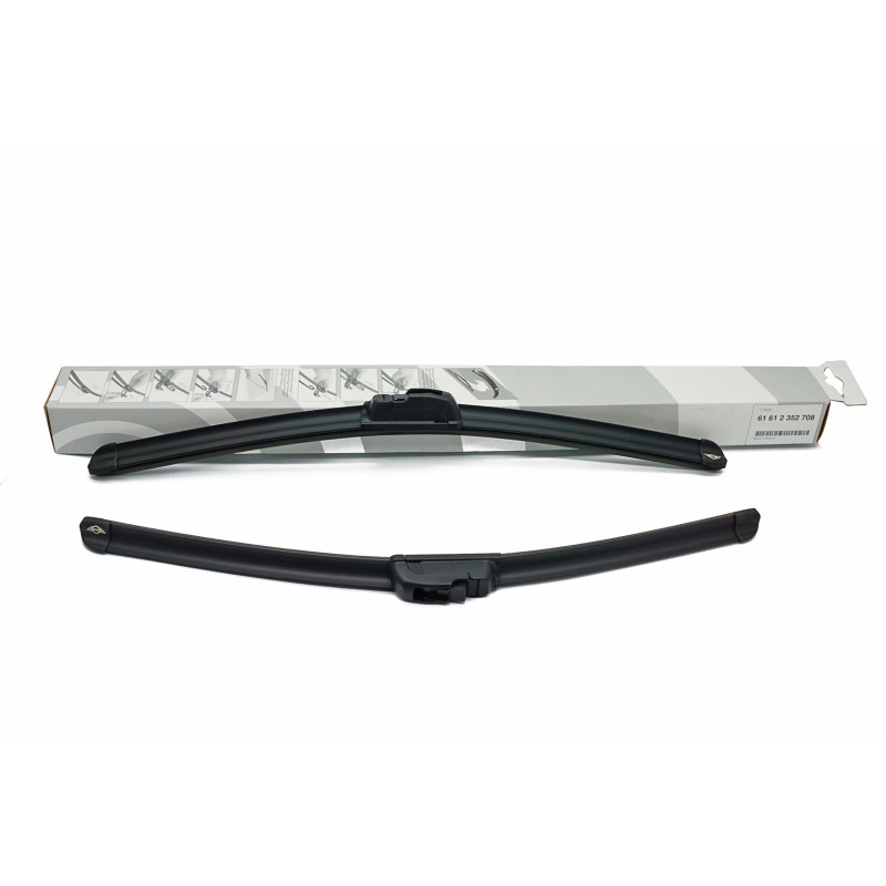 Komplet płaskich pi&oacute;r wycieraczek logo MINI R50 R55 R56 R57 R53